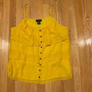 Express Yellow Button-Down Women's Top